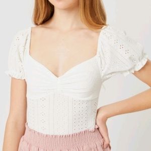 White eyelet bodysuit
